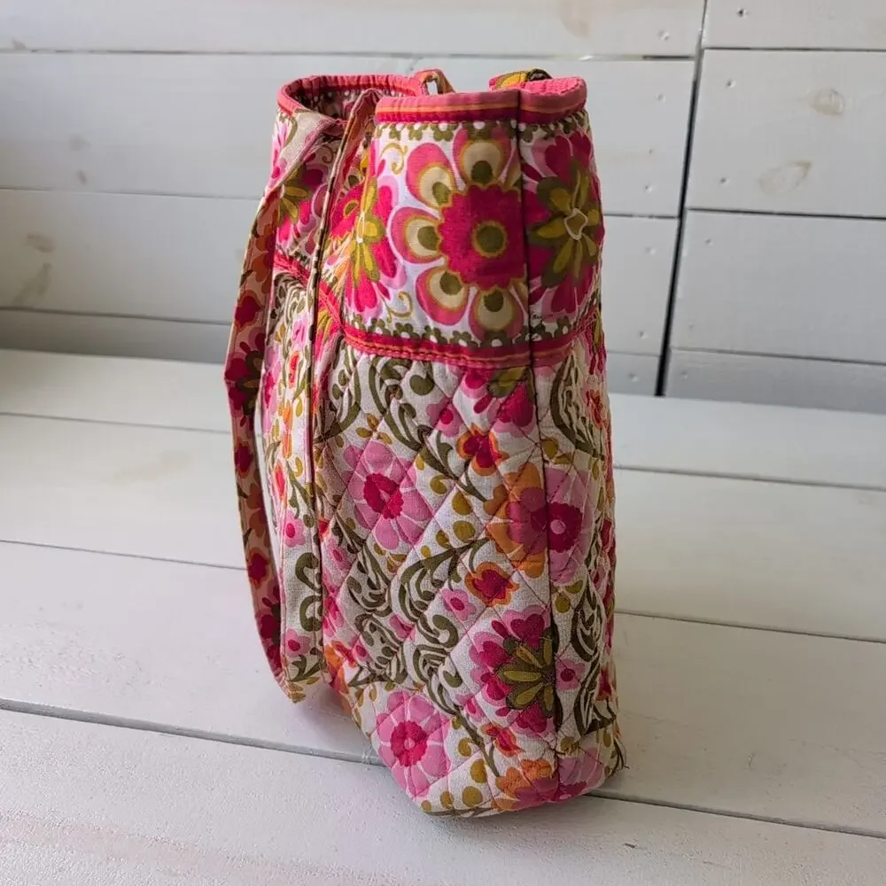 Vera Bradley Quilted Folkloric Tote Bag Bright Colorful Floral Roomy Bloomcore